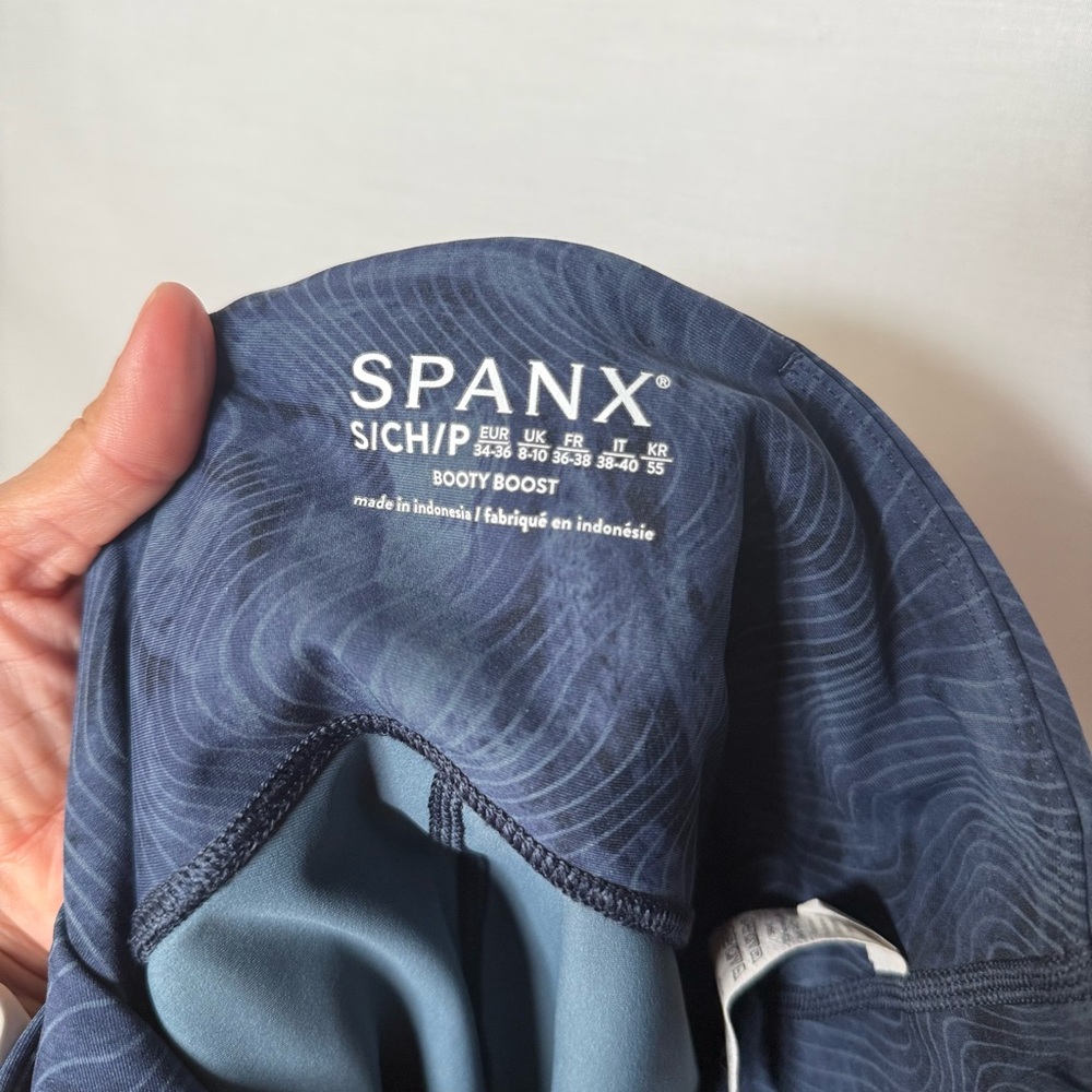 SPANX Blue Patterned Ankle Pants - Picture 3 of 5